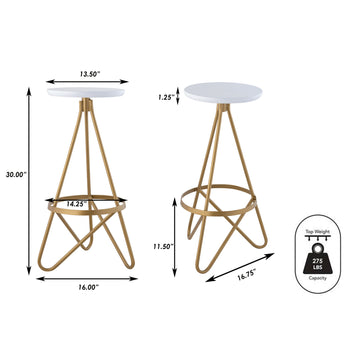 Spiroa 30" Modern Industrial Metal Backless Circular Bar Stool